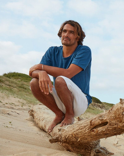 T-Shirt homme en chanvre - Bleu de Biarritz
